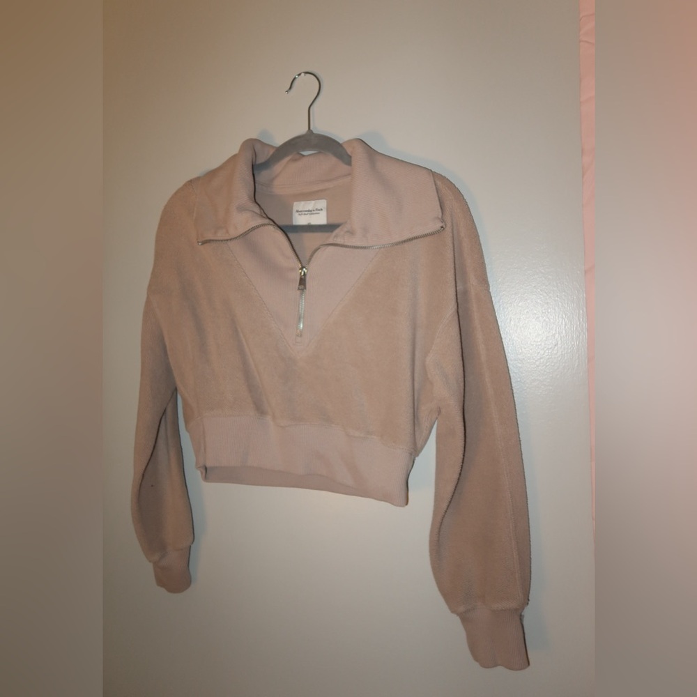 Abercrombie & Fitch Beige Zip Sweater